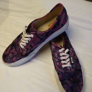 Vans Off the Wall Pink Purple hearts floral